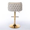 A&A Furniture,Swivel Barstools Adjusatble Seat Height, Modern PU Upholstered Bar Stools with the whole Back Tufted, for Home Pub and Kitchen Island(Be