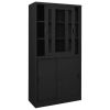 Office Cabinet with Sliding Door Anthracite 35.4"x15.7"x70.9" Steel