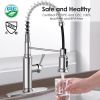 Kitchen Faucet - Spring Kitchen Sink Faucet with 3 Modes Pull Down Sprayer; Single Handle&Deck Plate for 1or3 Holes; 360¬∞ Rotation; Spot Resist Stain