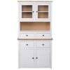 Highboard White 36.6"x15.9"x70.9" Solid Pine Panama Range