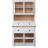 Highboard White 36.6"x15.9"x70.9" Solid Pine Panama Range