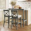 TOPMAX Farmhouse 48"Rectangular Wood Bar Height Dining Set Kitchen Breakfast Nook with 2 Chairs for Small Places,Gray