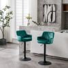 Bar Stools Set of 2 - Adjustable Barstools with Back and Footrest, Counter Height Bar Chairs for Kitchen, Pub -Green