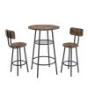 Bar table, equipped with 2 bar stools , with backrest and partition