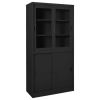 Office Cabinet with Sliding Door Anthracite 35.4"x15.7"x70.9" Steel