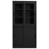 Office Cabinet with Sliding Door Anthracite 35.4"x15.7"x70.9" Steel