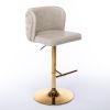 A&A Furniture,Swivel Barstools Adjusatble Seat Height, Modern PU Upholstered Bar Stools with the whole Back Tufted, for Home Pub and Kitchen Island(Be