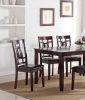 Modern Contemporary 7pc Dining Set Espresso Finish Unique Eyelet Back 6x Side Chairs Cushion Seats Dining Room Furniture