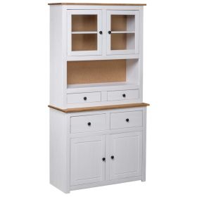 Highboard White 36.6"x15.9"x70.9" Solid Pine Panama Range