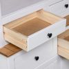 Highboard White 36.6"x15.9"x70.9" Solid Pine Panama Range