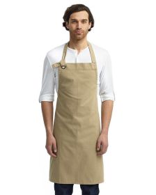 Unisex Calibre Heavy Cotton Canvas Bib Apron - BLACK - OS (Color: Khaki, size: OS)