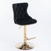 Furniture,Golden Swivel Velvet Barstools Adjusatble Seat Height from 25-33 Inch, Modern Upholstered Bar Stools with Backs Comfortable Tufted for Home