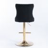 Furniture,Golden Swivel Velvet Barstools Adjusatble Seat Height from 25-33 Inch, Modern Upholstered Bar Stools with Backs Comfortable Tufted for Home